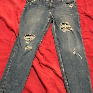 Old Navy Distressed Dark Blue Skinny Jeans